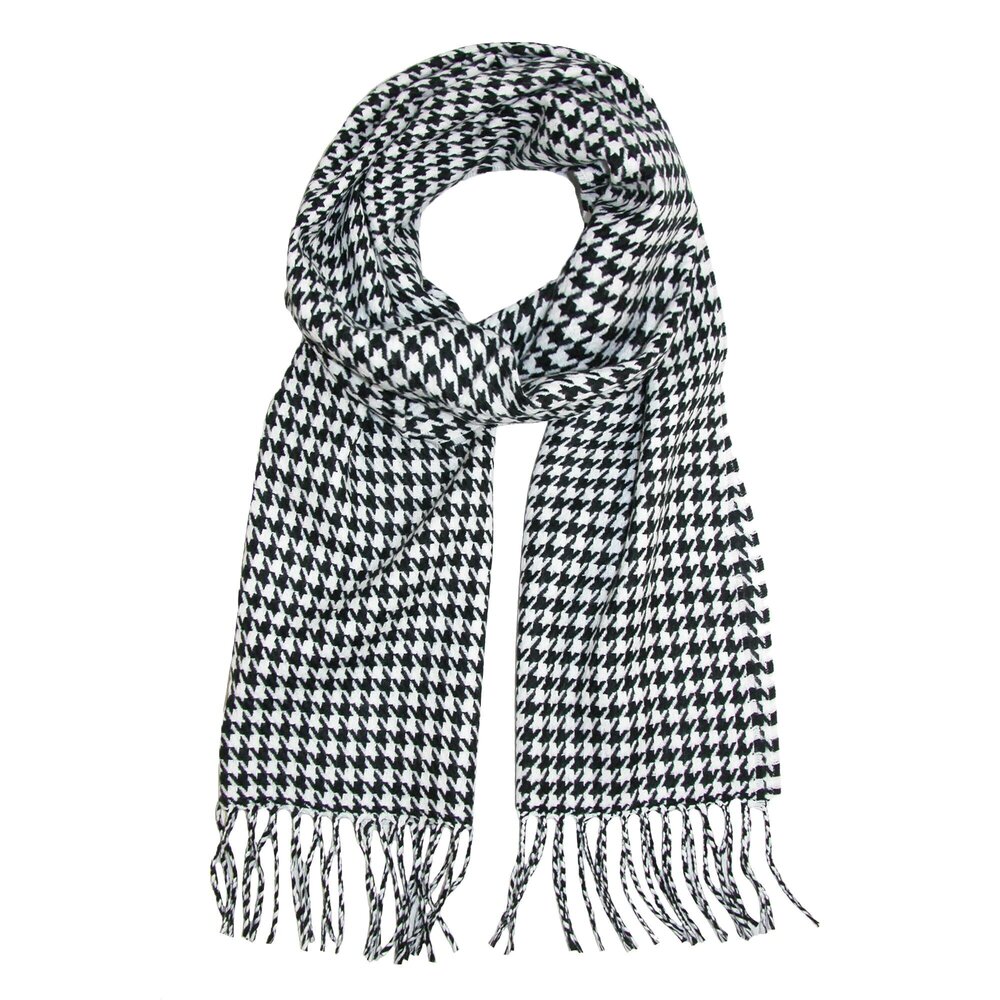 2869 Softer Than Cashmere Houndstooth Winter Scarf, Black